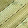 Green Treated UC3 Softwood Pine Deck Board Smooth One Side, Grooved On Reverse 28x145mm Pack Of 20 Pieces – 4.8m